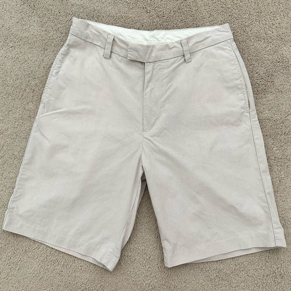 Nautica Pinstripe Cotton Chino Linen Look Shorts- Summer / Beach / Vacation